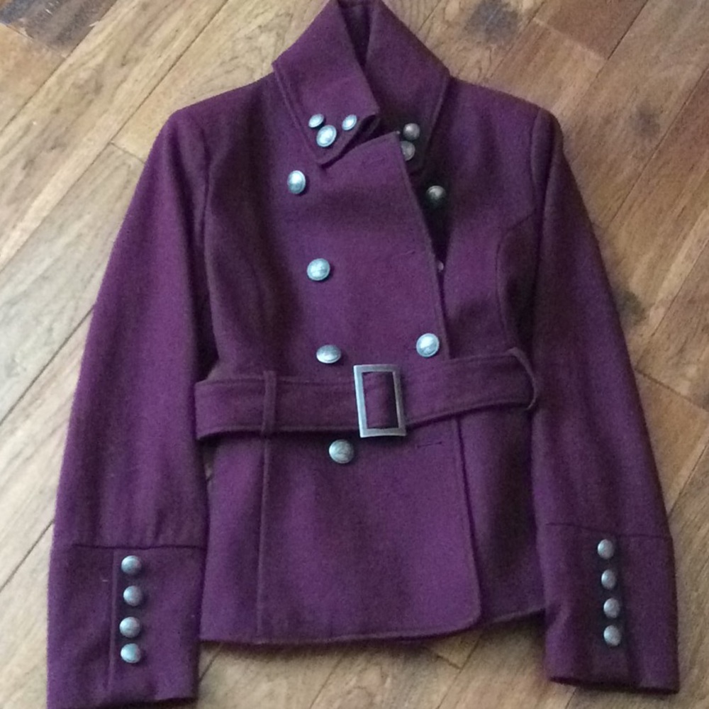 Burgundy pea coat